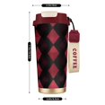 thumbnail image 3 of Stainless Steel Coffee Cup 7.7×2.6×3.5in Tapered Design Nylon Woven Wrist Strap Portable Durable Cup Bottom With Non-Slip Sticker Argyle Plaid Darkred_1, 3 of 8