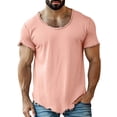 thumbnail image 3 of Distressed T Shirts for Man Summer Casual Short Sleeve Crewneck Raw Hem Relaxed Fit Plain Cool Tshirts, 3 of 5