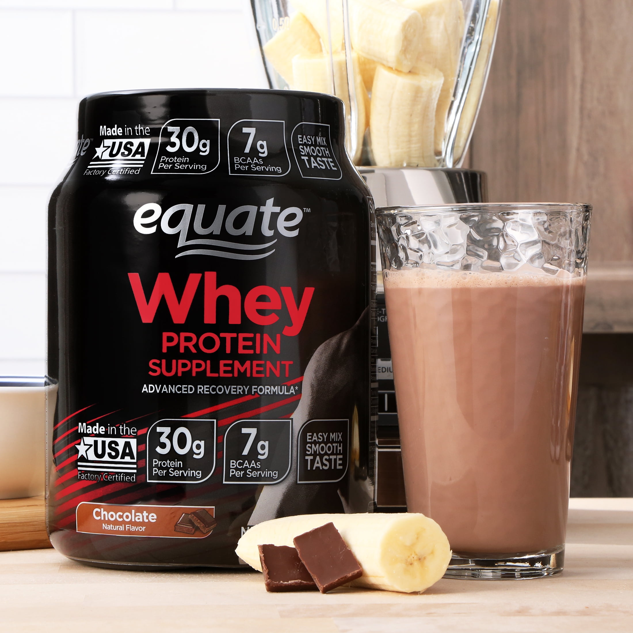 Buy Equate Whey Protein Supplement, Rich Chocolate, 30g, 32oz Online at