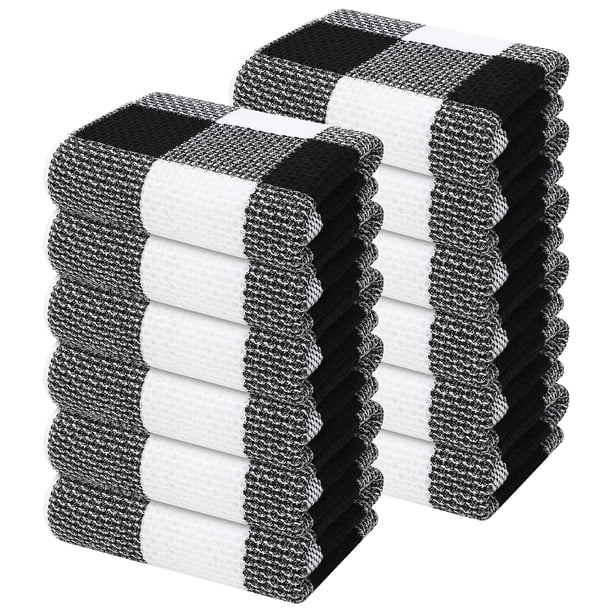Toallas de cocina Mordimy Waffle Weave, 100% algodón, paquete de 12