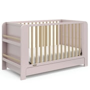Graco Read-with-Me 4-in-1 Convertible Baby Crib with Drawer, Blush with Driftwood