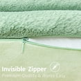 thumbnail image 5 of Ksopiavobs Throw Pillow Covers Decorative Faux Fur Set of 2 18x18 Inch Pillow Covers, Soft Sage Green Striped Pillowcases for Couch Sofa Bed Living Room, Fluffy Cute Home Boho Accent Fuzzy Decor, 5 of 6