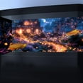 thumbnail image 2 of Blacklight Fantasy Forest Black Light Aquarium Background, UV Fish Tank Background Mysterious Landscape Terrarium Background with 10 EVA Double-Sided Tape, 24X12IN, 2 of 5