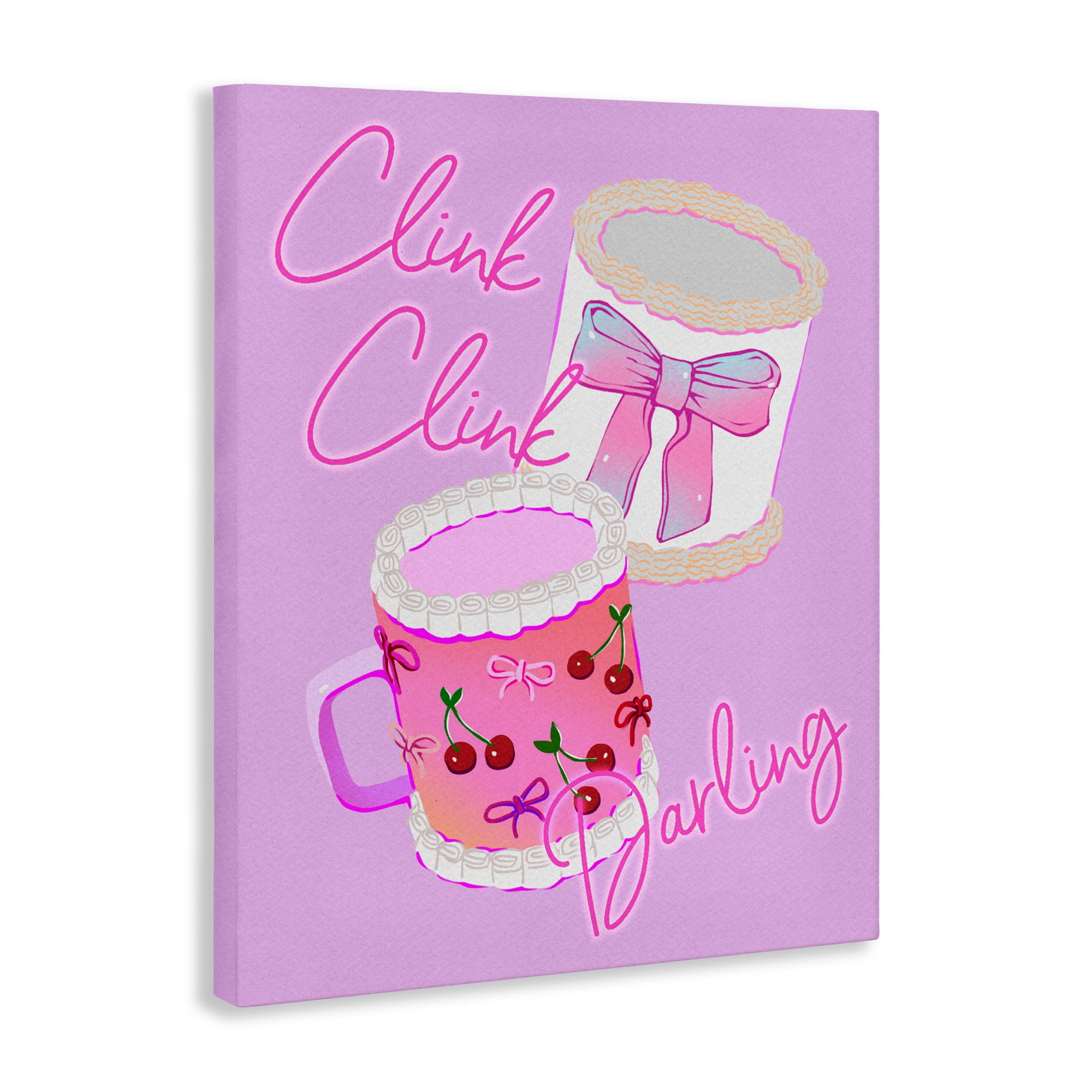 Stupell Industries Clink Darling Cherry Mug Canvas Wall Art, design by Ziwei Li