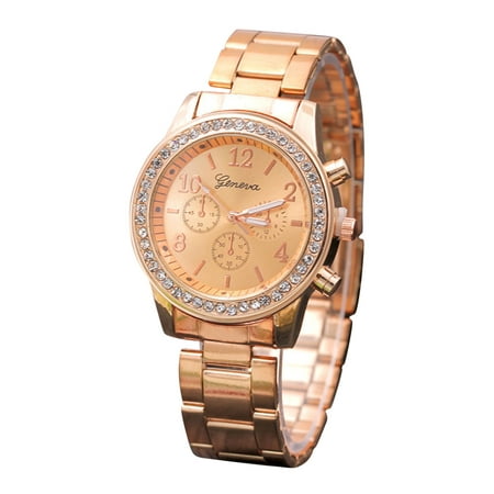 Kukoosong Womens Watches Clearance Sale Prime Womens Watch Fashion Womens Watch, Diamond Full Star Womens Watch, Pointer And Number, Leisure Quartz Watch Ladies Watches Rose Gold
