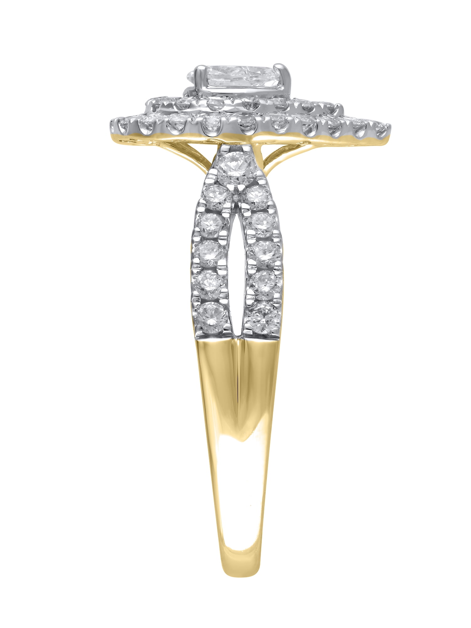 1 Carat T.W. (I2 clarity, H-I color) Brilliance Fine Jewelry Pear cut Diamond Engagement Ring in 10kt Yellow Gold, Size 6