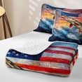thumbnail image 4 of Erosebridal Rustic Pike Fish Twin Quilt Set for Girls Boys, Retro US Flag Twin Coverlet Set, 2pcs, 4 of 7