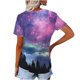 thumbnail image 5 of Fiudx Ofertas de La Semana Camiseta de Manga Corta con Cuello En V Astral y Estampado de Galaxia Informal a La Moda para Mujer, 5 of 5