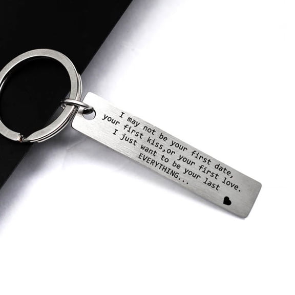 harmtty Letters Print Rectangle Pendant Keychain Key Ring Holder Phone Bag Car Decor,Multicolor