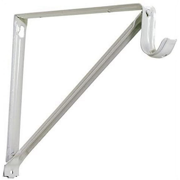Knape & Vogt Shelf and Rod Bracket - 11 In, 16 Ga, White, 1-3/8 In Dia, Boxed