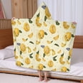 thumbnail image 5 of Yellow Lemon Fruit Slices White Pattern Hooded Bath Towel，60"x35" for Ages 3 To 12 Kids, Quick Dry Lightweight Soft Microfiber Hood Beach Towel Cover Up for Kids, 5 of 7