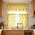 thumbnail image 4 of 3Pcs Kitchen Curtain Set, Small Coffee Valance & Tiers for Basement, Light Filtering & Heat Insulating Window Treatment for Small Windows, Yellow, 4 of 8