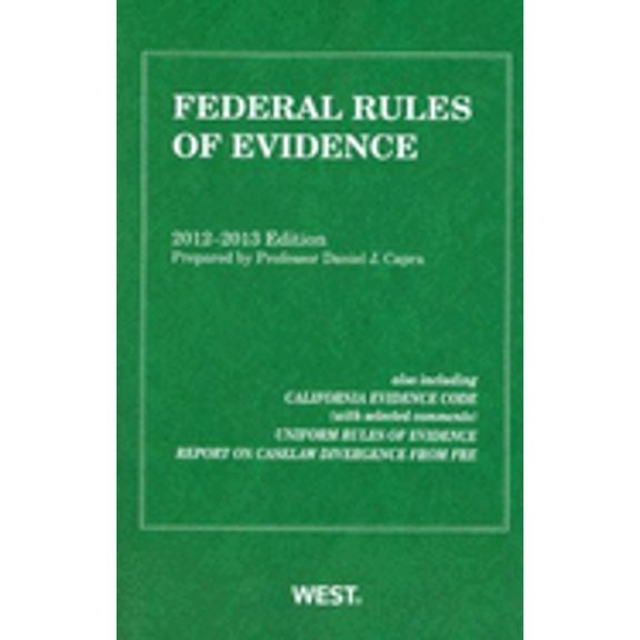 Pre-Owned Federal Rules of Evidence, 2012-2013 with Evidence Map (Paperback) 0314280995 9780314280992