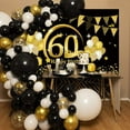 thumbnail image 5 of AYUQI 60th Birthday Backdrop Party Banner, Extra Large, Black & Gold, 70.8 x 43.3 inch, 5 of 9