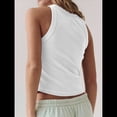 thumbnail image 4 of Camiseta Básica de Tirantes para Mujer, Sin Mangas, Larga, Acanalada, Ajustada, con Espalda Nadadora, Cuello Alto y Cuello Redondo S, 4 of 9