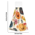 thumbnail image 2 of Haosy 2 Pack Kitchen Wash Cloths with Hanging Loops Absorbent Absorbent Quick Drying Hand Towels, Cow Hats and Flowers, 2 of 7