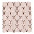 thumbnail image 2 of Ambesonne Deer Shower Curtain, Hipster Print of Funny Animal, 69"Wx70"L, Pale Rose, 2 of 4