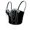 Black, variant on Women's Diamond Chain Mesh Bustier Crop Top Push Up Corset Top Bralet with Detachable Strap Black L