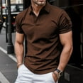 thumbnail image 4 of NIEWTR Men's Stretch Muscle Tshirts Short Sleeve Knit Tees Casual Slim Fit Polo Shirts(Coffee,M), 4 of 5