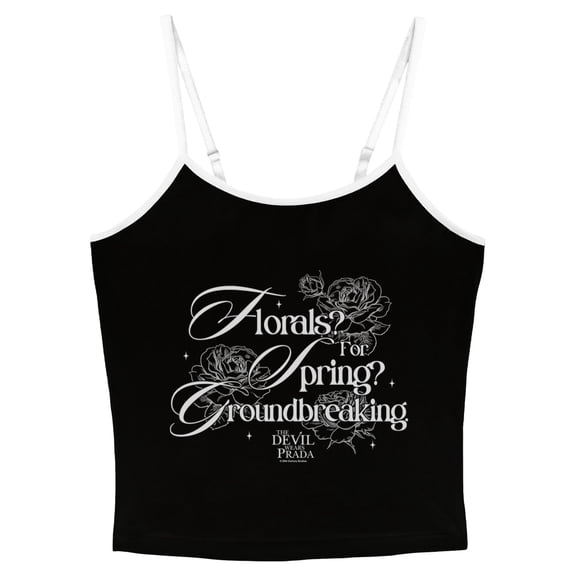 Juniors The Devil Wears Prada Florals for Spring Groundbreaking Quote Cami Tank Top