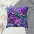 thumbnail image 2 of Pillow Covers Purple Floral Throw Pillow Covers Rose Cushion Covers Romantic Flower Decorative Pillow Covers for, 2 of 5