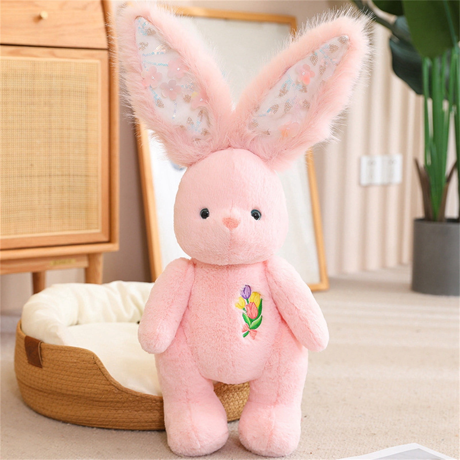 RUIG Rabbit Plush Toy, 23.6 inchs Easter Stuffed Animal Bunny Plush Animal Doll, Plush Rabbit Toy Bunnys Stuffed Animals for Girls Easter Animals on Party Birt