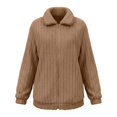 thumbnail image 4 of DHFJKG Winter Coats For Women Fluffy Long Sleeve Collared Solid Color Zip Up Jacket With Pockets Fuzzy Versatile Outerwear, 4 of 4