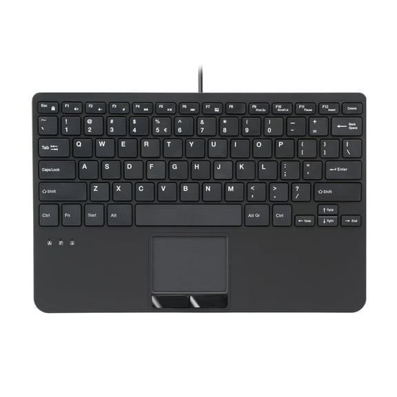 Perixx PERIBOARD-525 US, Wired Mini USB Keyboard with Touchpad - X Type Scissor Keys - 11.18x7.17x1.1 Inches - Build-in 2 USB Hubs - US English