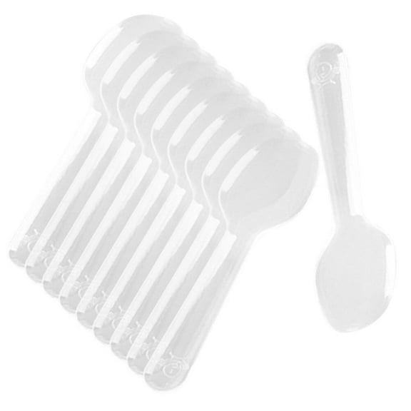 Squalise 200pcs Mini Clear Plastic Spoons Disposable Flatware Spoons for Jelly Ice Cream Dessert Appetizer