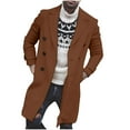 thumbnail image 4 of Tiqkatyck Going Out Tops Clearance Winter Trench Coat for Men Fashion Mens Jackets Version Of Artificial Woolen Men's Jacket Double Collar Warm Woolen Coat Winter Jacke Workout Tops Khaki M, 4 of 9