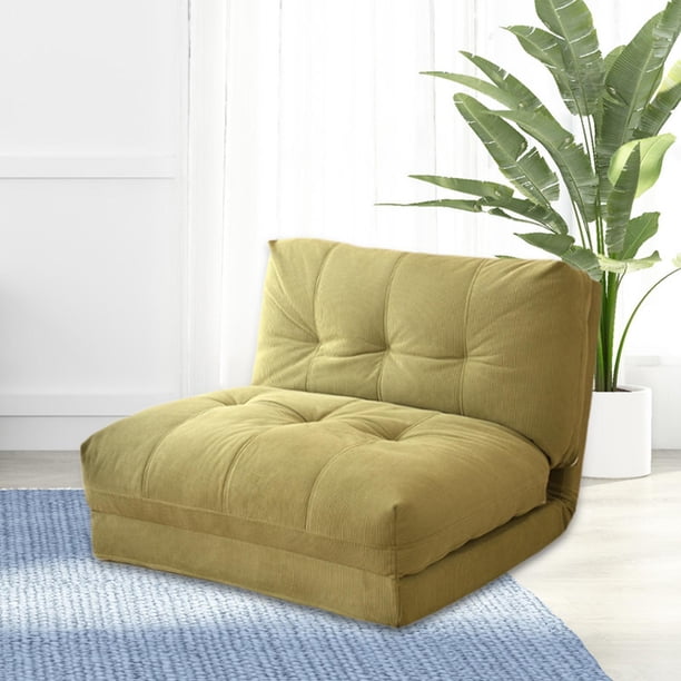 Sofá cama plegable de 6 niveles, respaldo ajustable, silla de ocio, sofá de suelo, salón para relajarse, espacio pequeño, sala de estar Verde claro