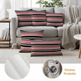 thumbnail image 4 of 2 Pack Outdoor Waterproof Throw Pillows, Black Red Contrast Monochromatic Tones Decorative Square Pillow Case Patio Pillows for Chair Couch Sofa 18x18in, 4 of 9