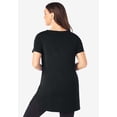 thumbnail image 3 of Roaman's Women's Plus Size Ultimate Cotton V-Neck Short Sleeve Tunic, 3 of 6