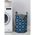 thumbnail image 3 of Abstract Laundry Bag, Continuing Layout of Rounded Shapes and Mini Flower Elements in the Middle, Hamper Basket with Handles Drawstring Closure for Laundromats, 13" x 19", Night Blue, by Ambesonne, 3 of 4