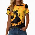 thumbnail image 6 of TOWED22 Halloween Shirts for Women Magical Halloween Shirt Cute Ghost Graphic Tees Spooky Season Casual Short Sleeve Fall Tops(Light Yellow,S), 6 of 9