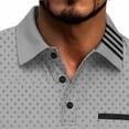 thumbnail image 4 of FAWUUDO Men's Print Shirts Half Button Lapel Collar Casual Silm Fit Short Sleeve with Pocket Gray, 4 of 6