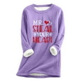 thumbnail image 3 of Qertyioot 2024 Womens Spring Winter Shirt Fall/ Oversized Printed Top With Thickened And Plush Insulation And A Snug Base Valentine's Day Tops, 3 of 3