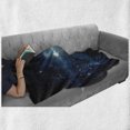 thumbnail image 6 of World Soft Flannel Fleece Throw Blanket, Mysterious Outer Space Cosmos Universe Nebula Exploration Fantasy Theme Image, Cozy Plush for Indoor and Outdoor Use, 70" x 90", Dark Blue White, by Ambesonne, 6 of 6