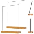 thumbnail image 4 of 4x6 Inch 3 Pack Acrylic Sign Holder with Wooden Base, Desktop Display Stand (4x6 3Pack), 4 of 7
