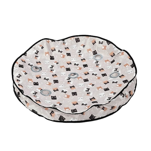 Interactive Cat Toys for Indoor Cats-Hide and Seek Game with 5-Holes Mat,Mouse-Squeak Interactive Cat Toy Ball,Pounce Pal Cat Toy Interactive,Motion-Activated 27.6x27.6in