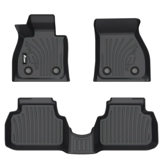 Ikon Motorsports 3D Floor Mats Compatible With 2016-2024 Mini Cooper Clubman F54, All Weather Protection Waterproof Auto Front & Rear 1st 2nd Row Floor Mats Carpet Liners 3PCS Full Set IKON Style TPE