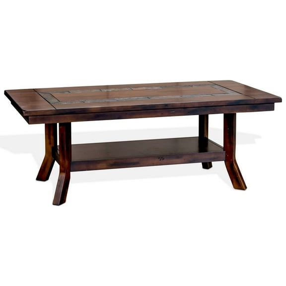 Odel Coffee Table, 1 Shelf, Dark Brown Mahogany, Rectangular 49 Inch