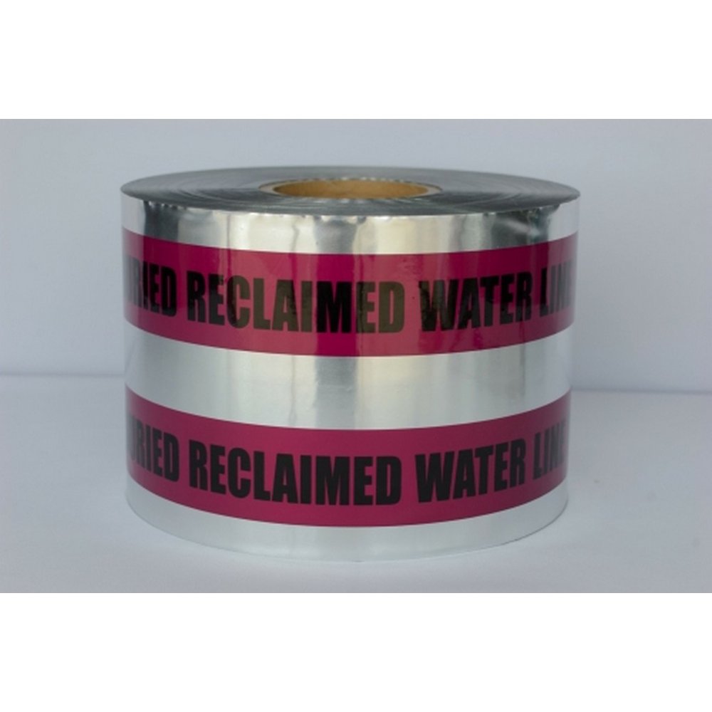 Detectable Underground Tape Caution Buried Reclaimed Water Line Below