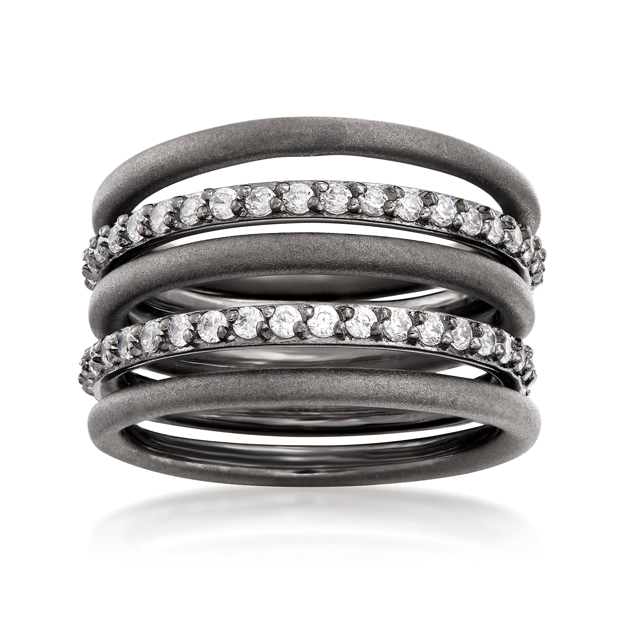 Ross-Simons - Ross-Simons Sterling Silver Jewelry Set: 5 Stackable ...