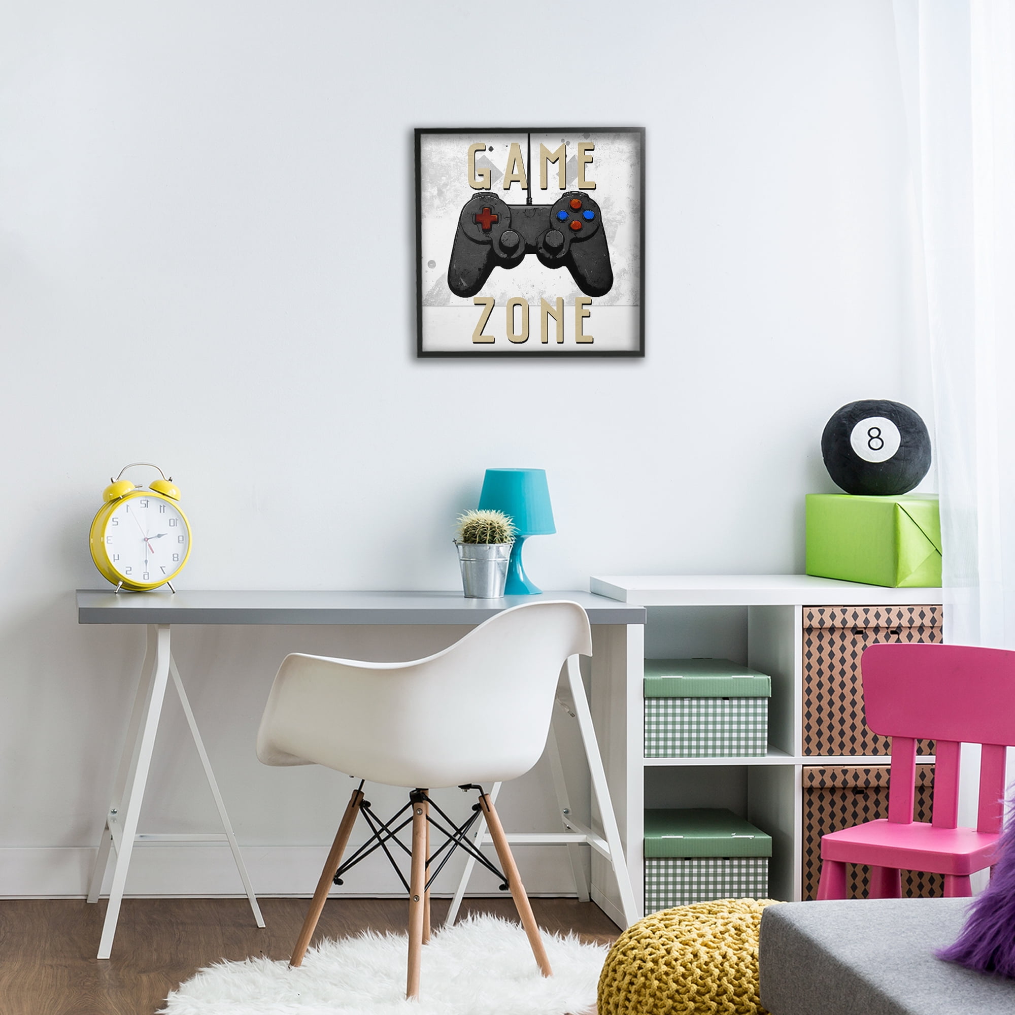 Stupell Industries Game Zone Control Black Framed Giclee Art, design by Kim Allen
