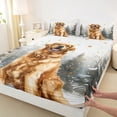 thumbnail image 3 of Homewish Kawaii Golden Retriever Twin Sheet Sets,Pet Lovers Twin Fitted Sheet,Gold Christmas Snowflake Flat Sheet For Girls Boys,Luxury Bedroom Decor,3-Piece, 3 of 7