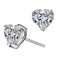 thumbnail image 2 of QIQUWOHUL Tremella Needle Moissanite Heart Diamond Earrings, Sweet Heart Earrings, 2 of 9