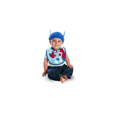 disguise costumes drool over me transformers optimus prime infant bib and hat accessory, blue/red, 0-6 months