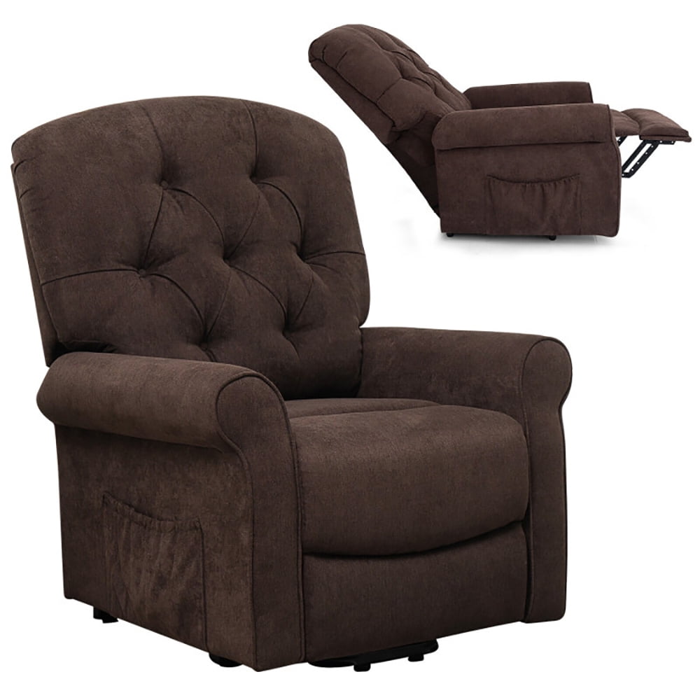 Finihen Recliner Chair, Recliner Chair Sofa for Elderly with Side Pocket and Remote Control, for Living Room, Bedroom, Brown Finihen Recliner Chair, Recliner Chair Sofa for Elderly with Side Pocket and Remote Control, for Living Room, Bedroom, Brown
