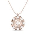 thumbnail image 1 of 5.00 Cts Perle Filigrane Design 925 Argent Sterling Rose Vermeil Floral Style Femmes Collier de Mariage, 1 of 3